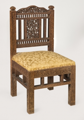 Lockwood de Forest (1850-1932), Carved Teakwood Side Chair, circa 1885&nbsp;&nbsp;&nbsp;&nbsp;